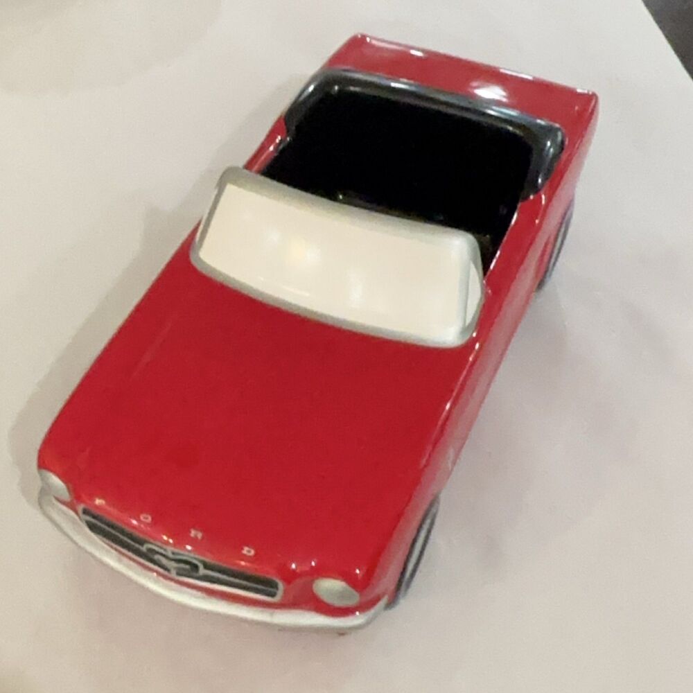 Teleflora Mustang Convertible Car Planter Red Ceramic Ford Licensed ceramic